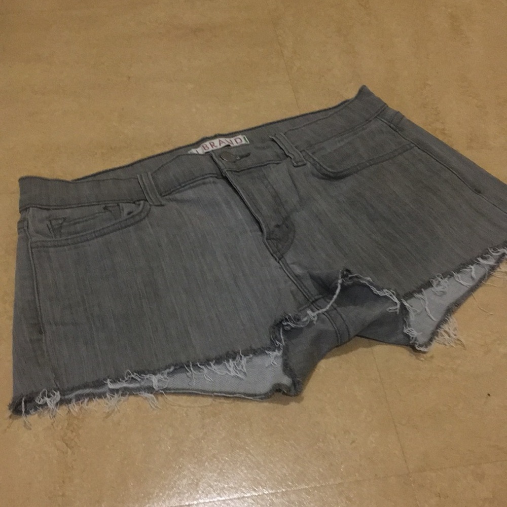 J brand grey denim shorts